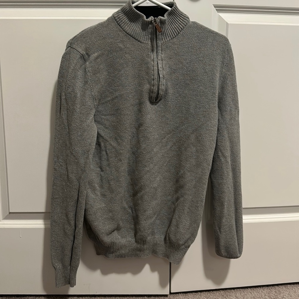 Club Room Quarter Zip Gray Jacket Lightweight